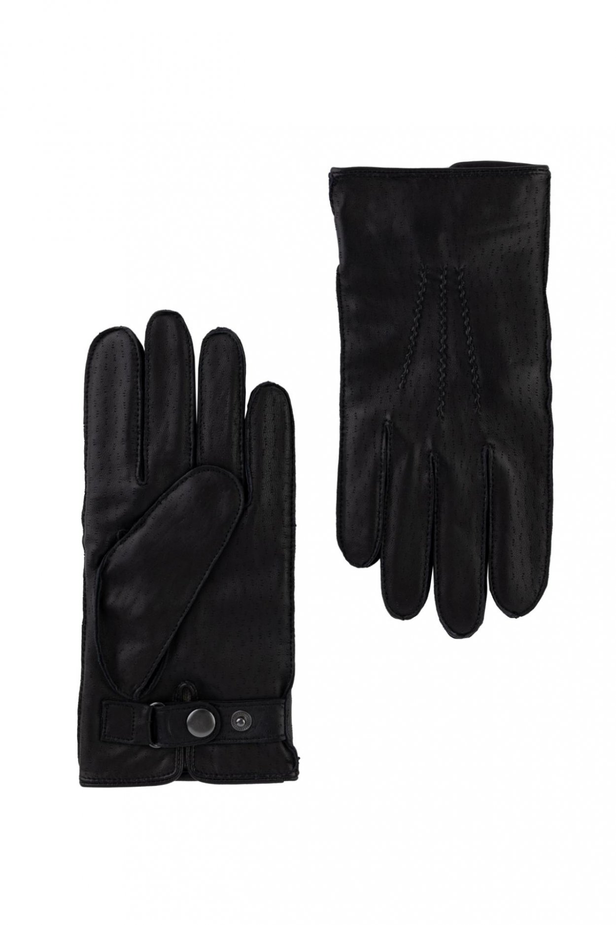 Černé kožené rukavice