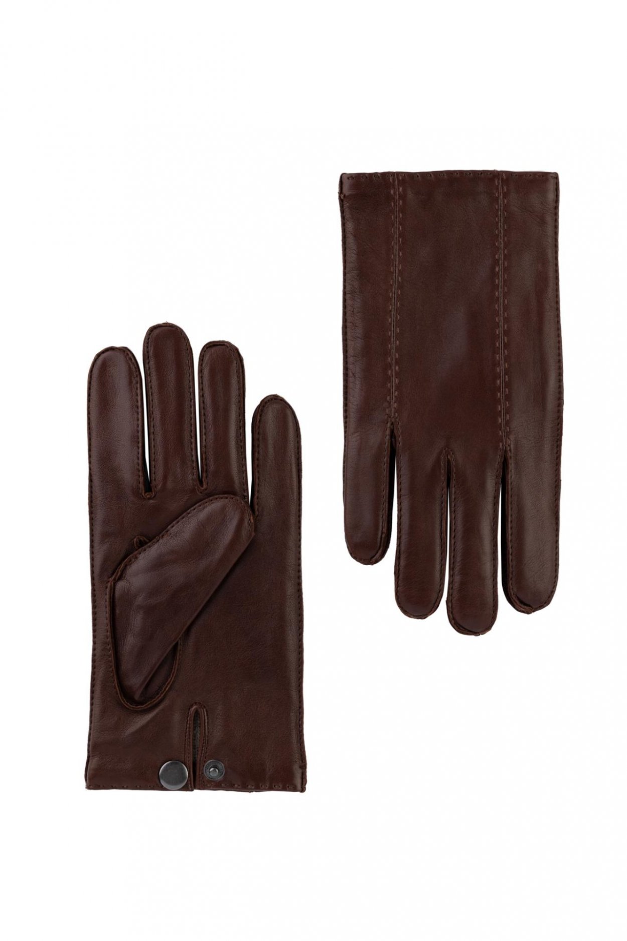 Tmavě Hnědé kožené rukavice