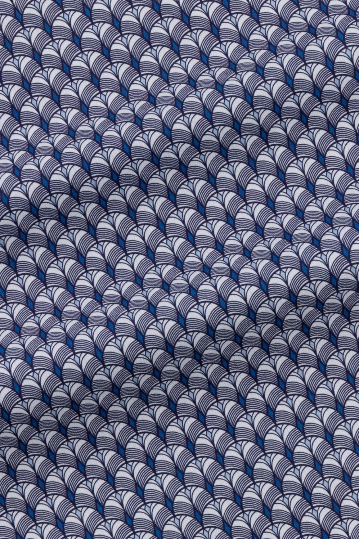 Pánská tmavě modrá strečová košile s geometrickým vzorem
