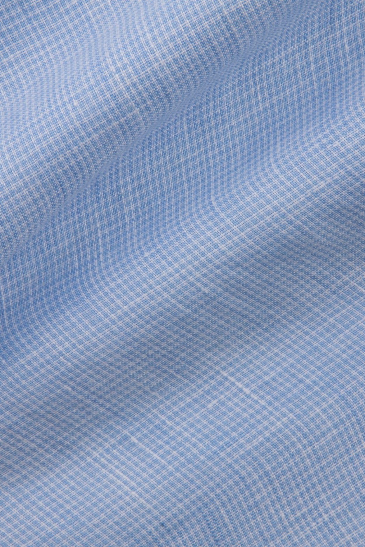 Pánská světle modrá lněná košile s jemným vzorem a krátkým rukávem