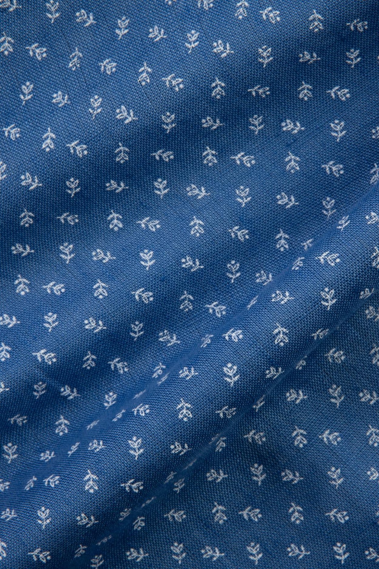 Pánská modrá lněná košile s květinovým vzorem