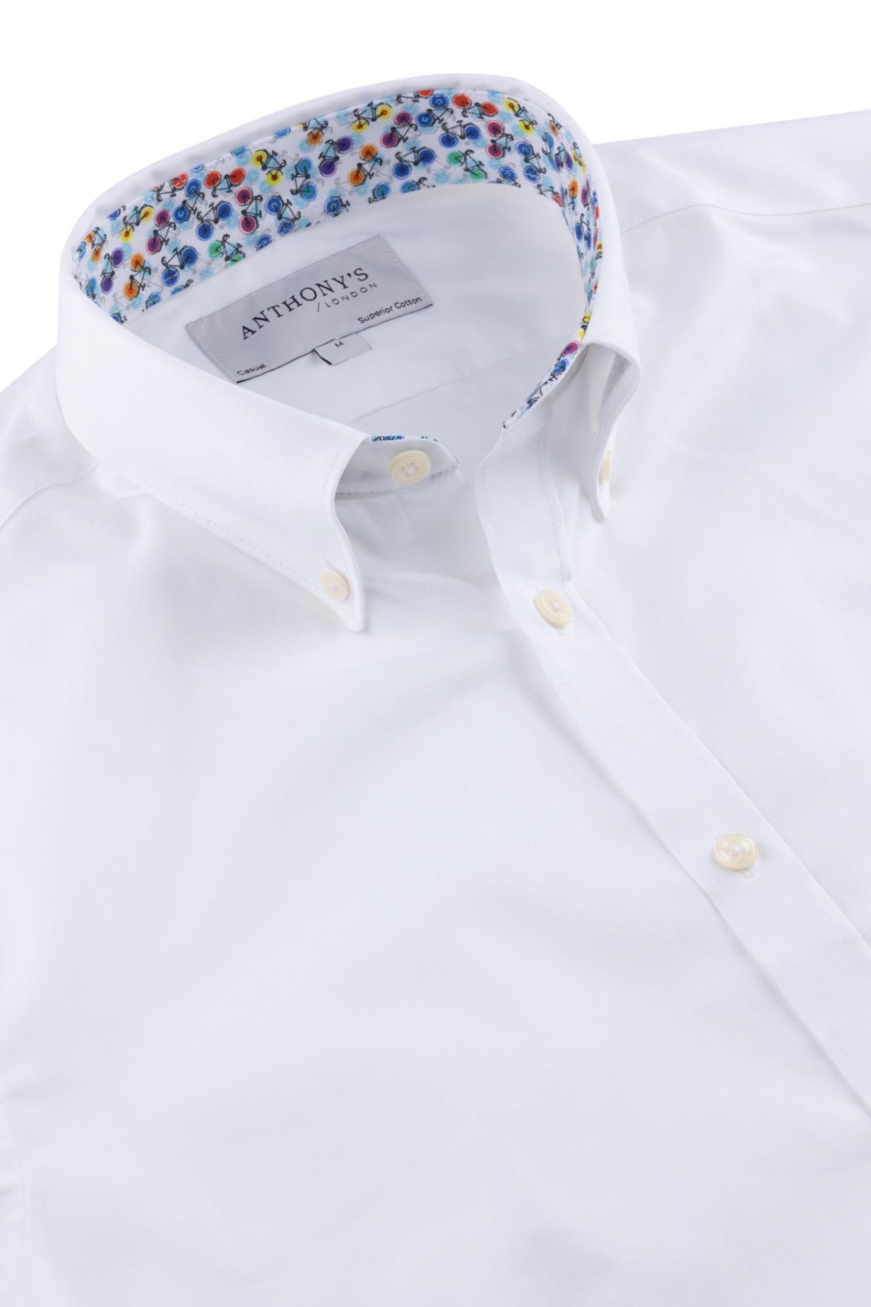 Pánská bílá košile s barevným detailem