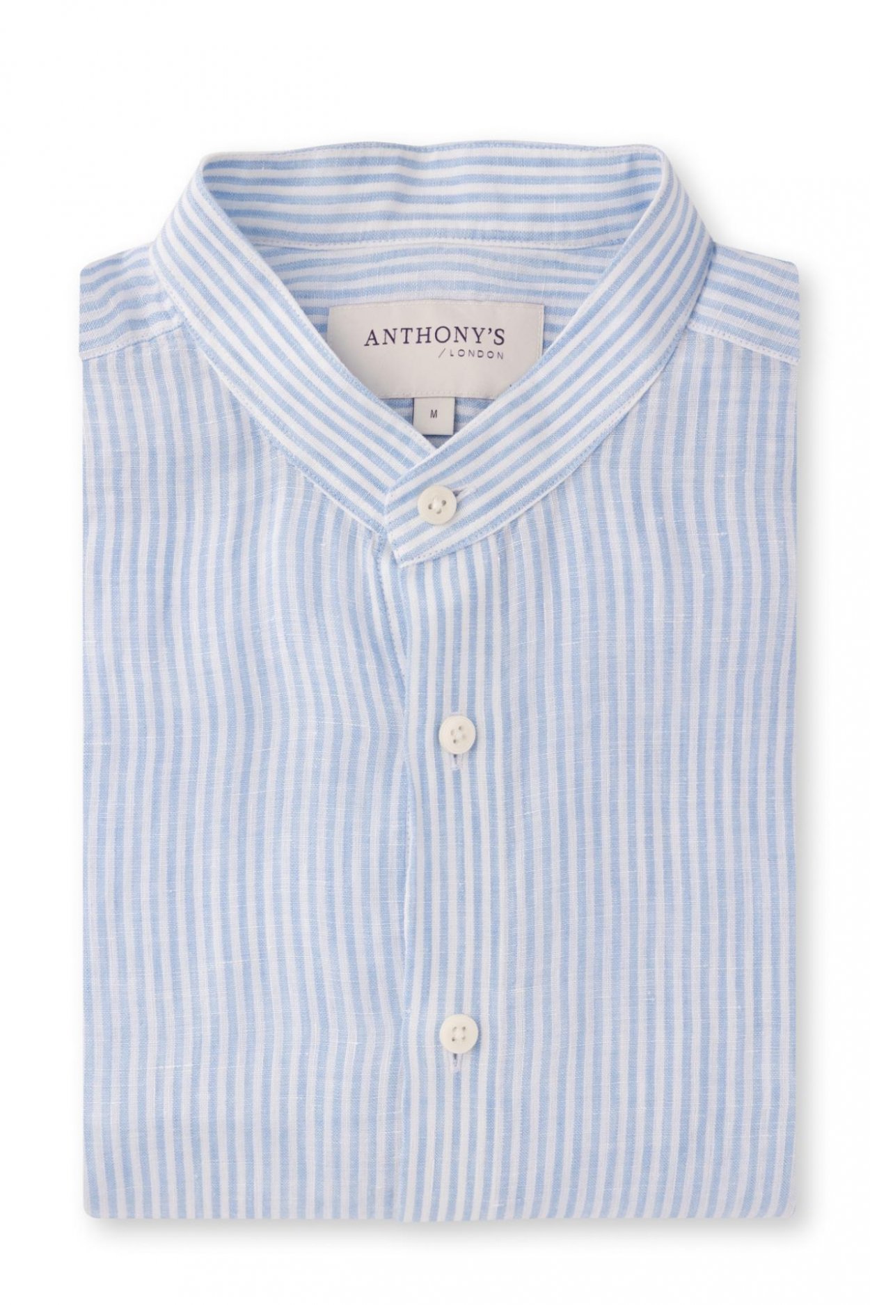 Pánská modrobílá lněná košile s proužkem
