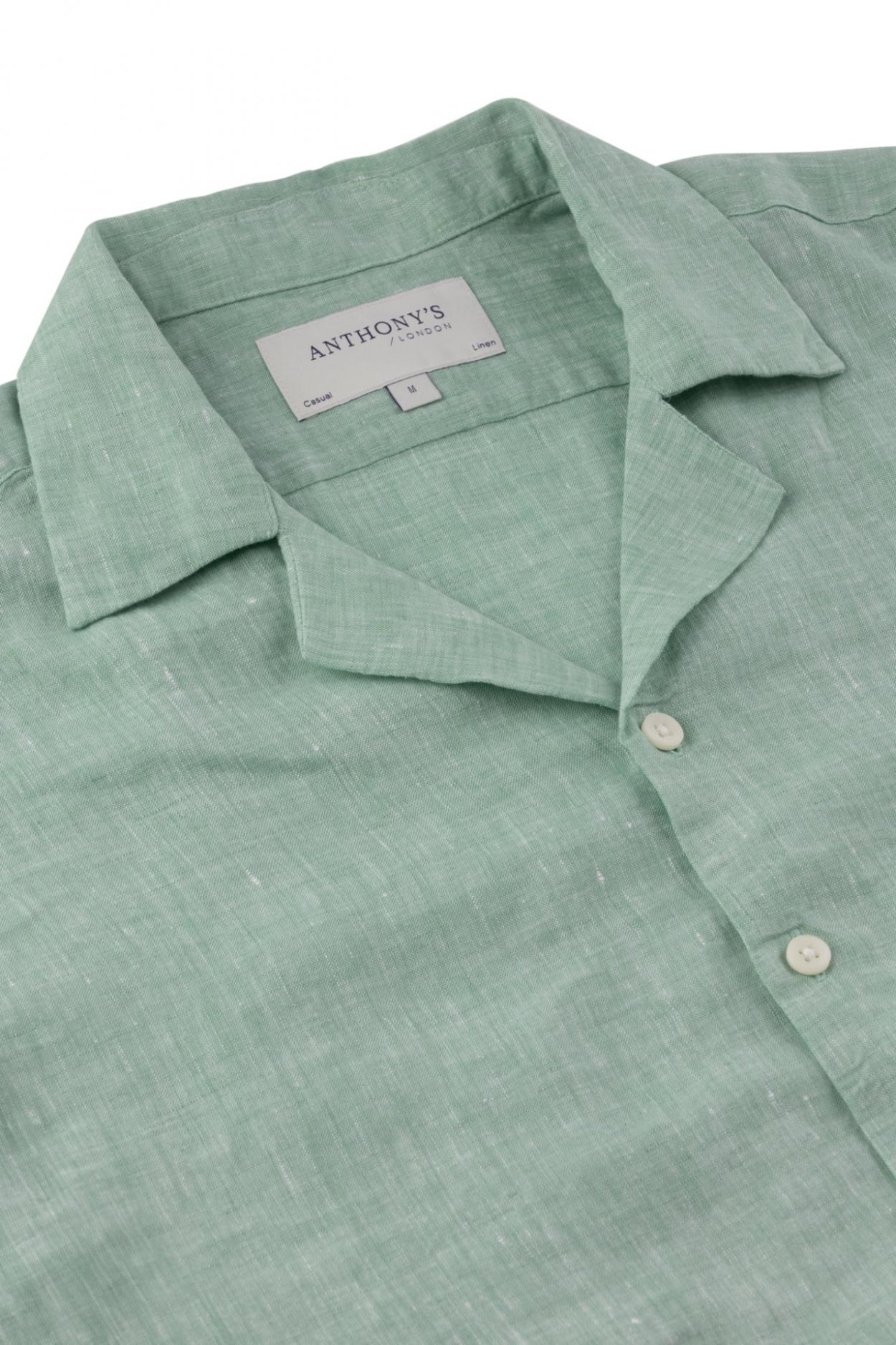 Pánská zelená lněná košile s krátkým rukávvem