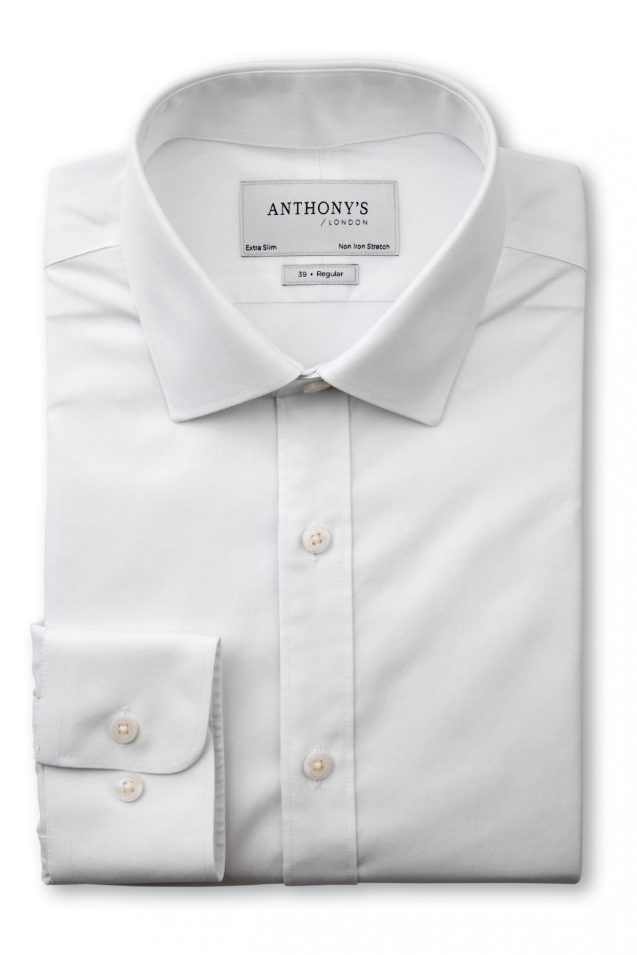Pánská bílá non-iron strečová košile