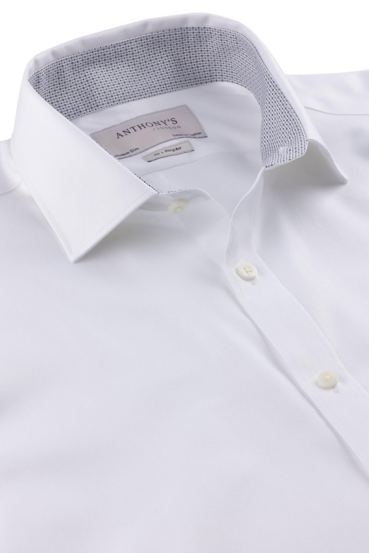 Pánská bílá košile s modrým detailem