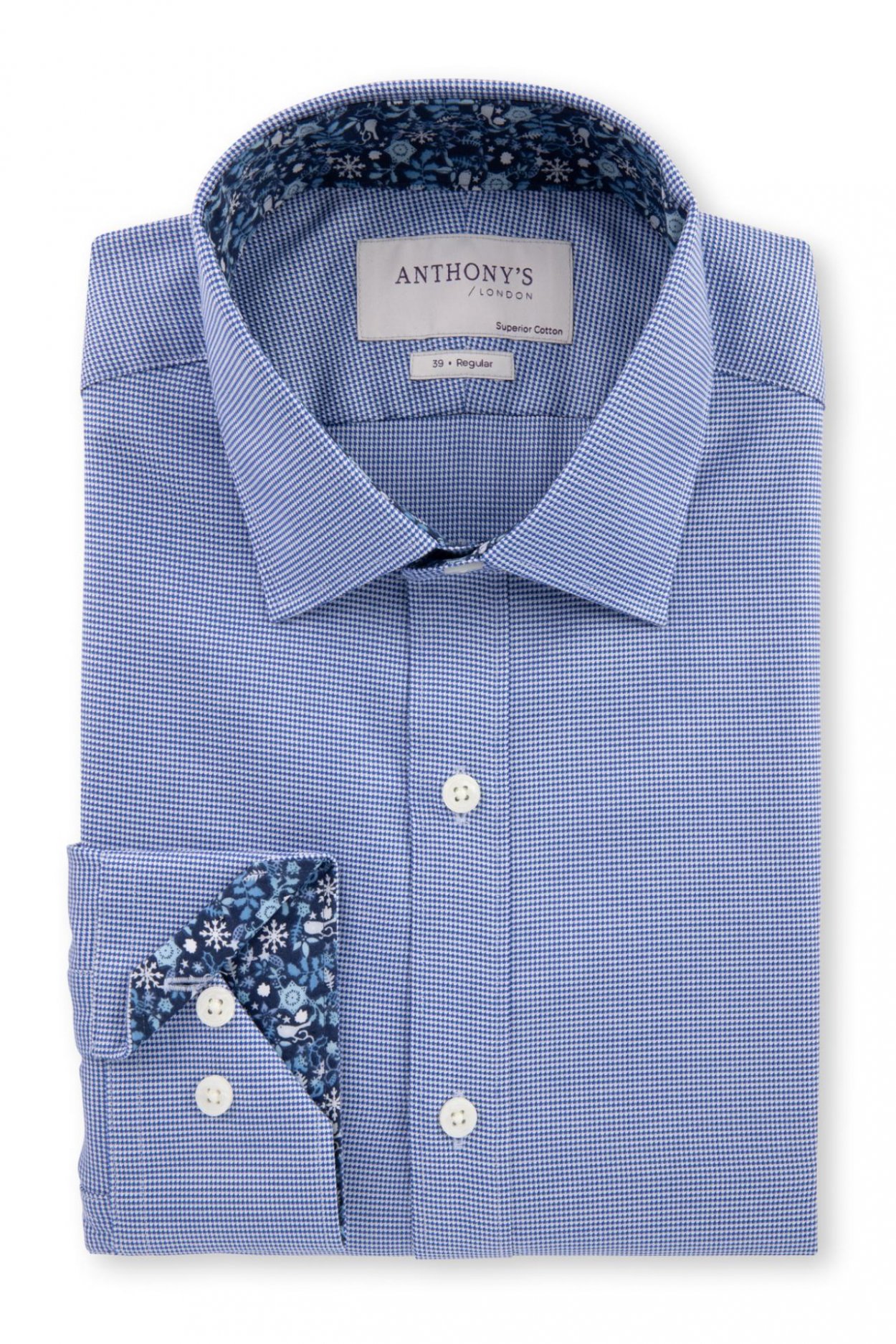 Košile Navy Dogtooth With Trim Modern Slim SC