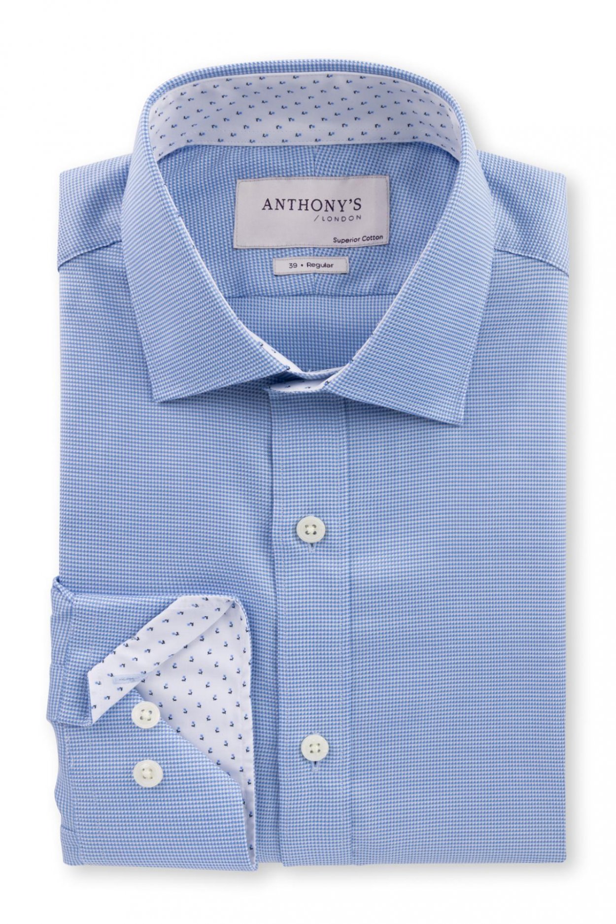 Košile Blue Dogtooth With Trim Modern Slim SC