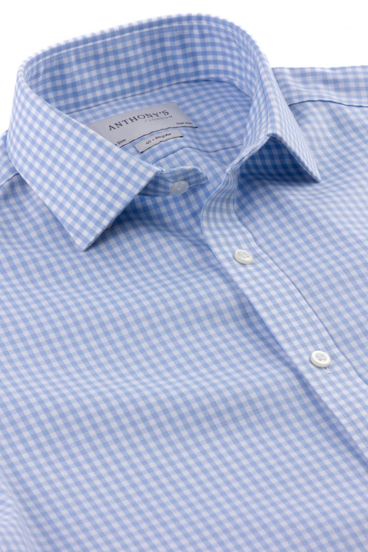 Pánská modrobílá non-iron kostkovaná košile