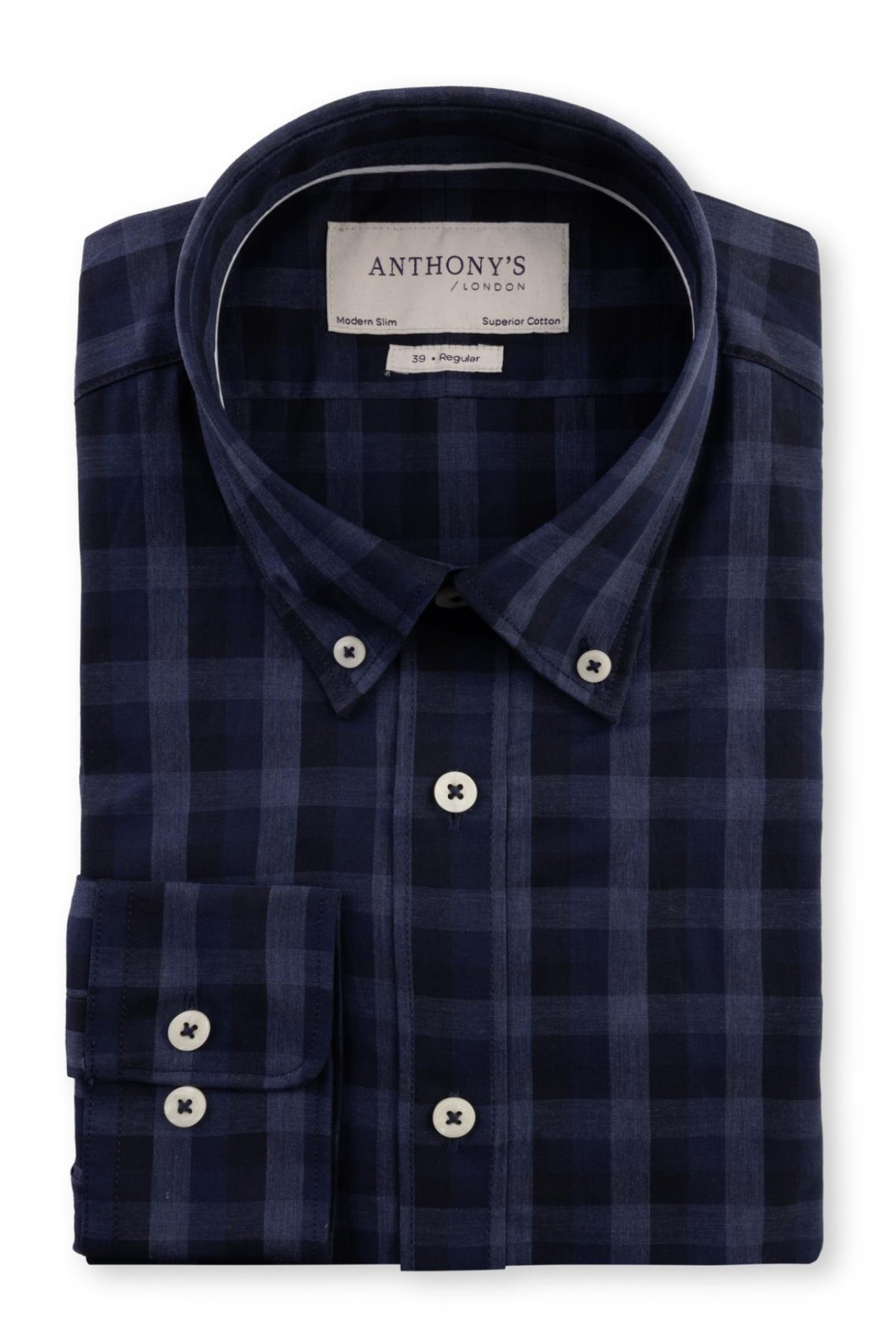 Košile Modern Slim SC Melange Check Navy Shirt