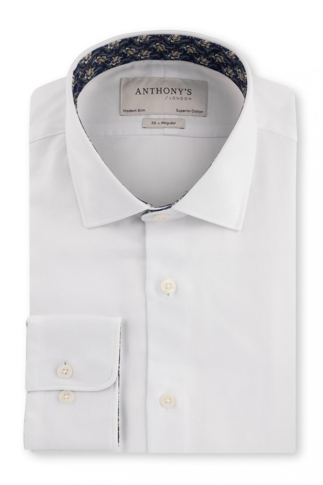 Pánská bílá košile s modrým detailem