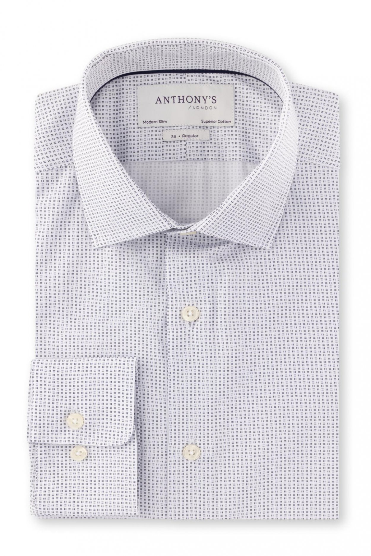 Košile Modern Slim SC Print Parralel Lines White/Navy