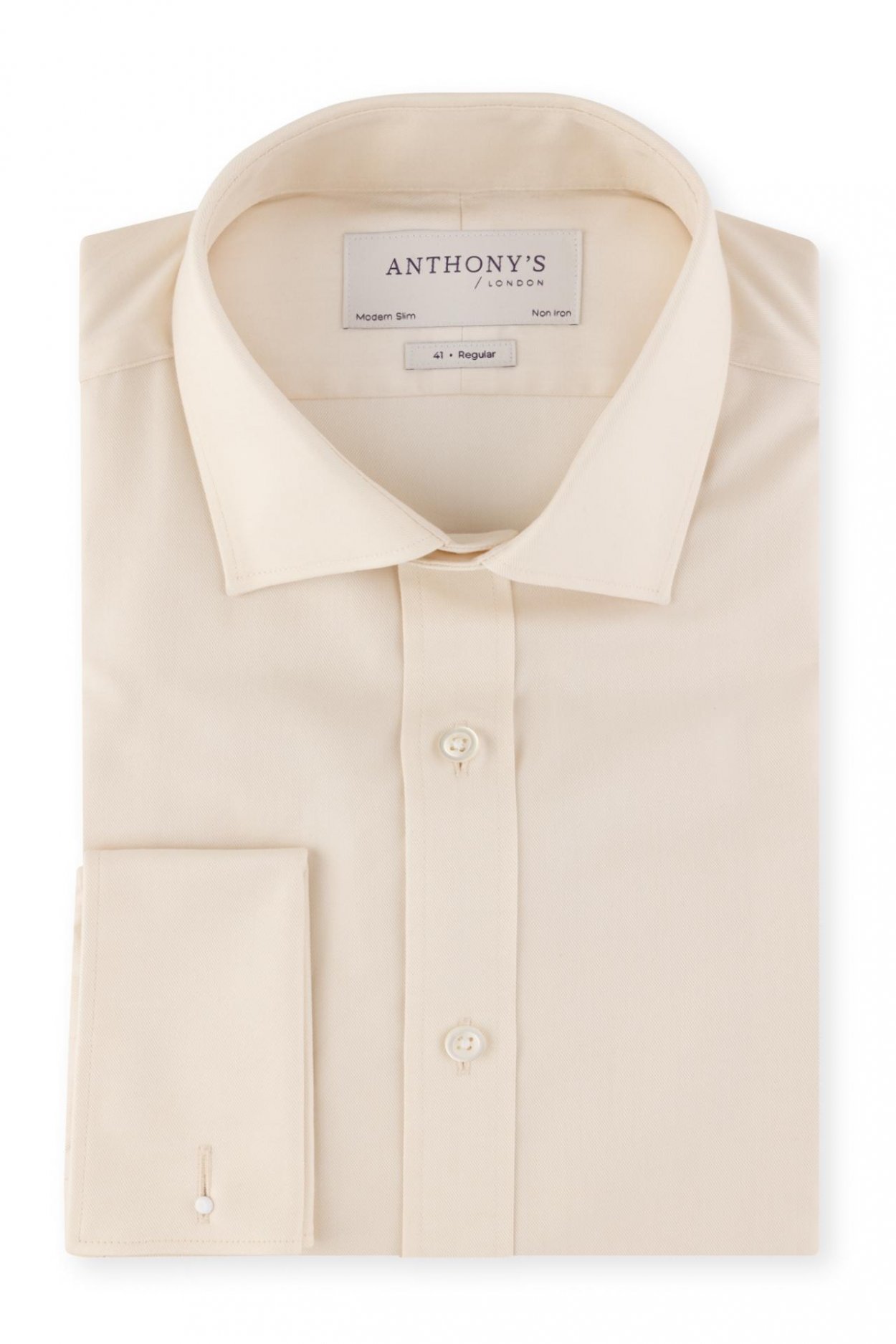 Pánská krémová non-iron košile na manžetové knoflíčky