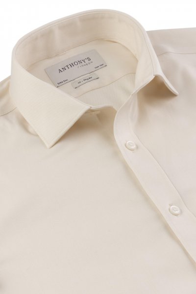 Krémová non-iron košile na manžetové knoflíčky