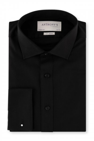Černá non-iron košile na manžetové knoflíčky