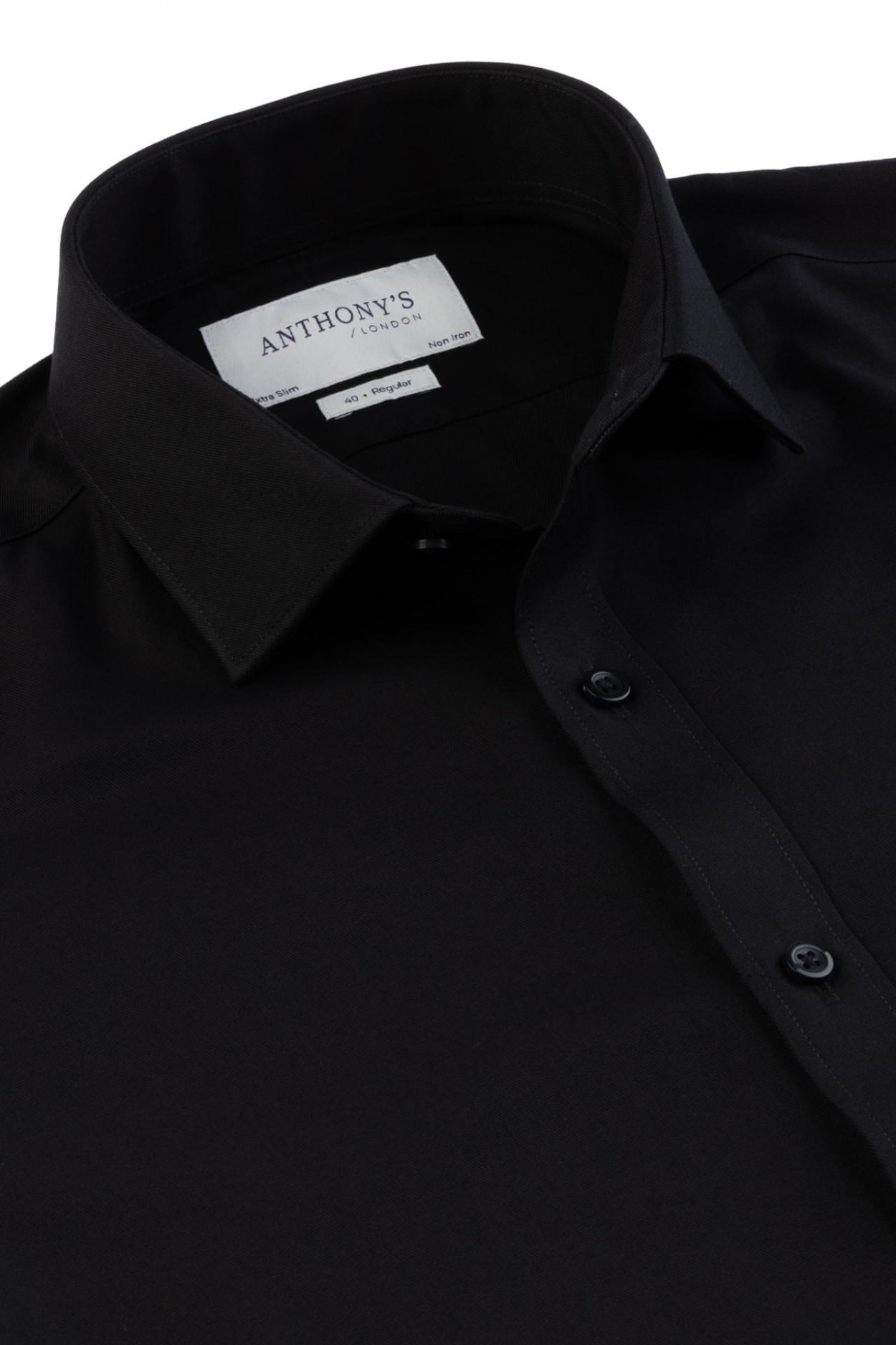 Pánská černá non-iron košile na manžetové knoflíčky