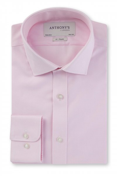 Růžová non-iron košile s jemným vzorem