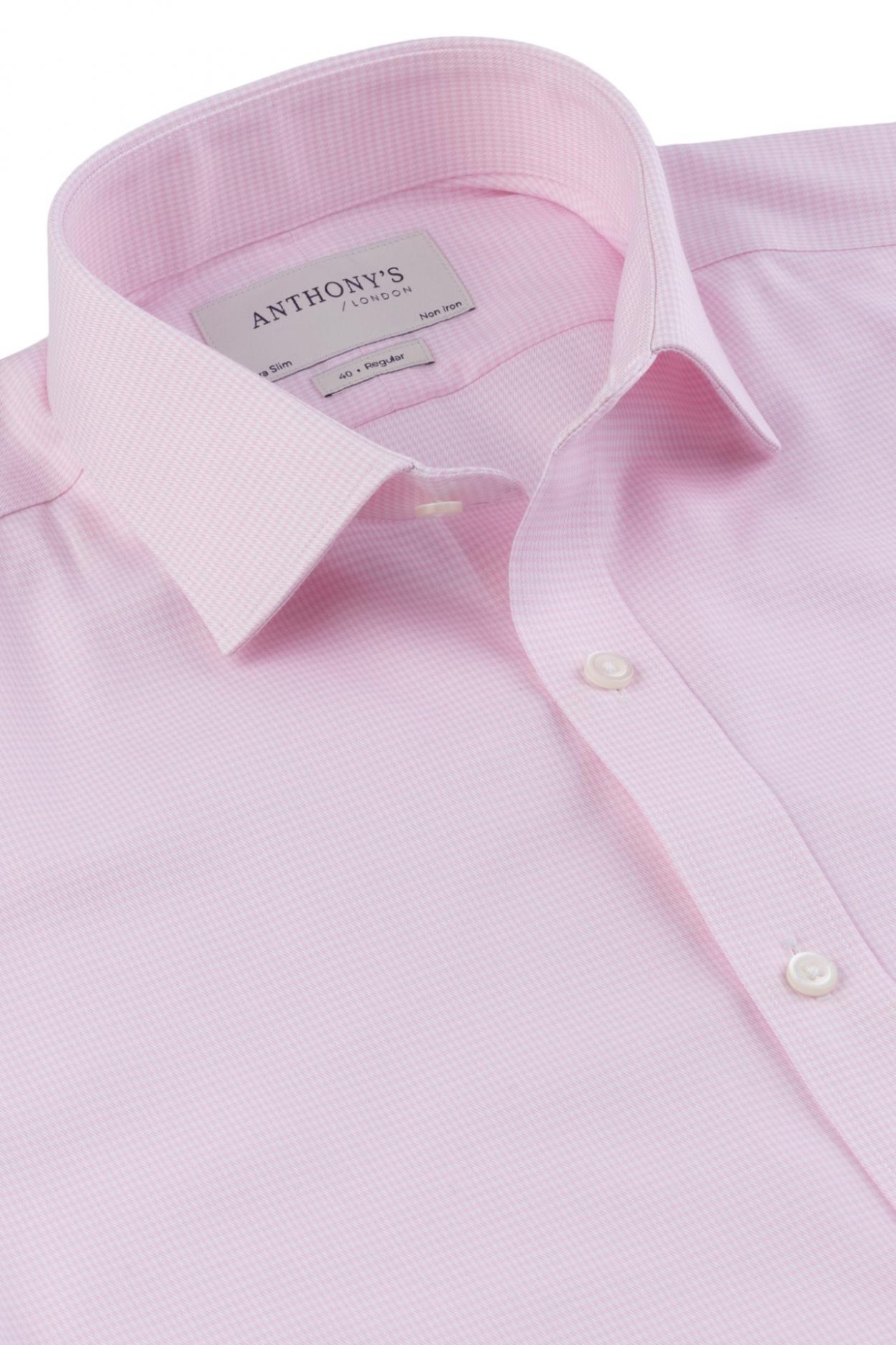 Pánská růžová non-iron košile s jemným vzorem