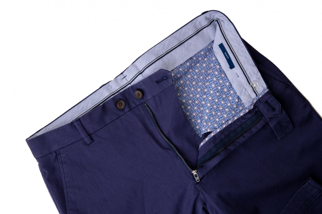 Modré bavlněné kalhoty Dulwich
