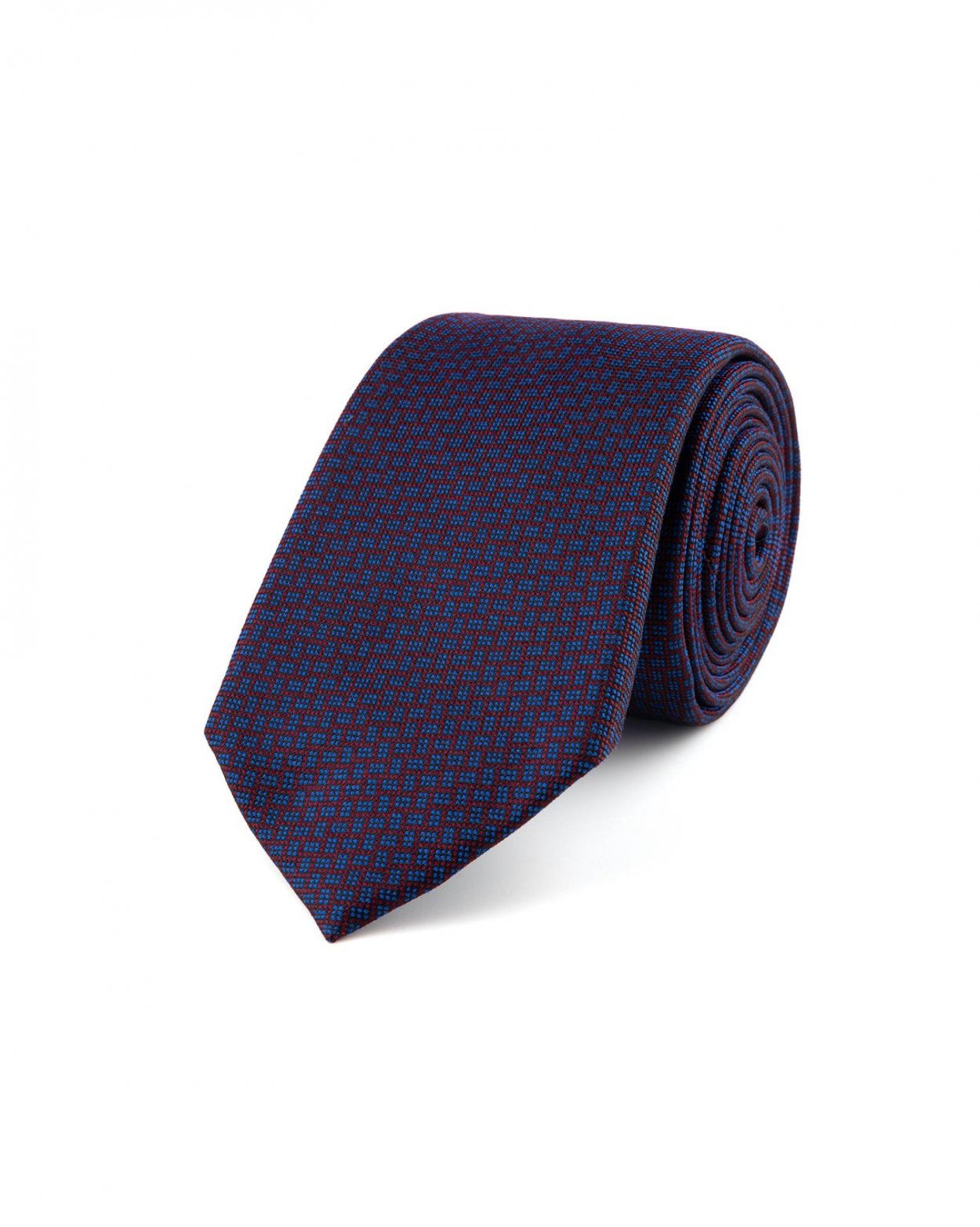 Vínová hedvábná kravata s jemným vzorem