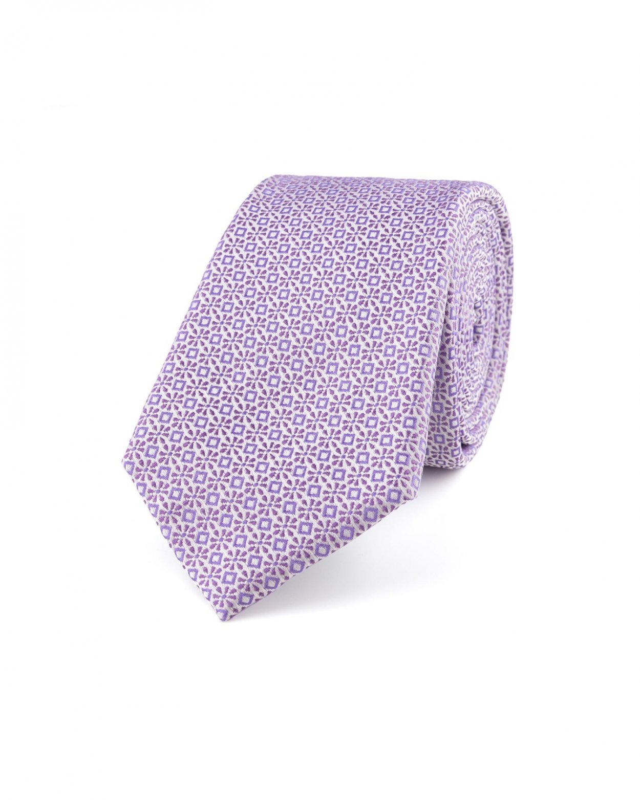 Fialová hedvábná kravata s jemným vzorem