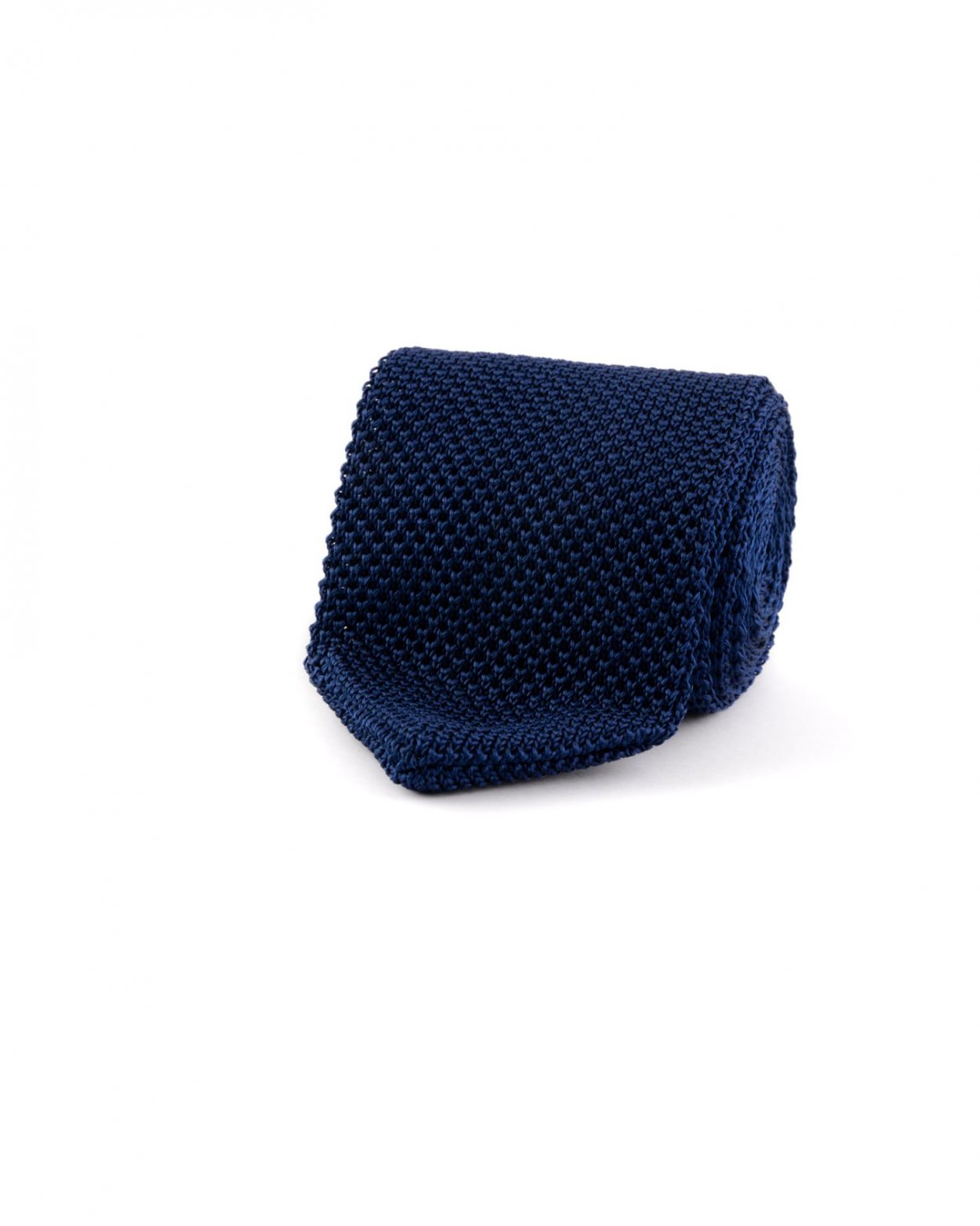 Modrá pletená hedvábná kravata