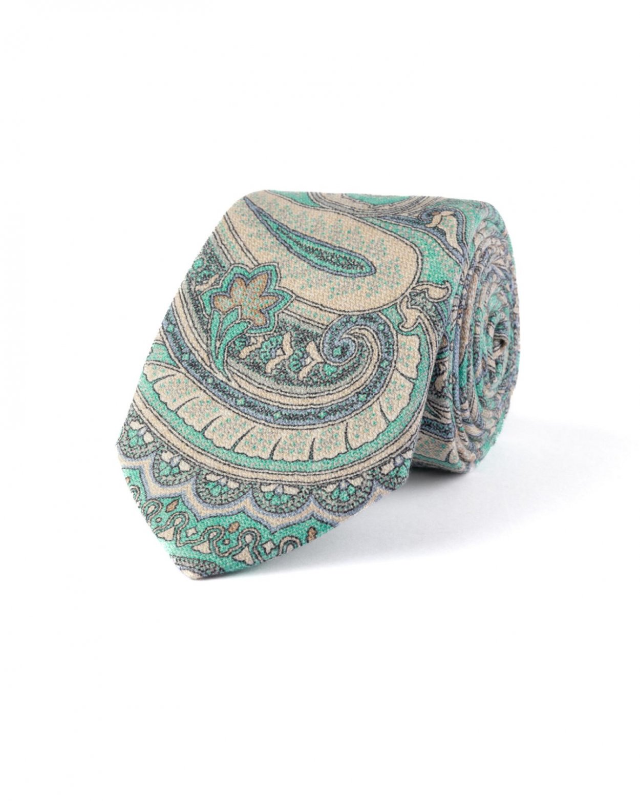 Zelená hedvábná kravata se vzorem