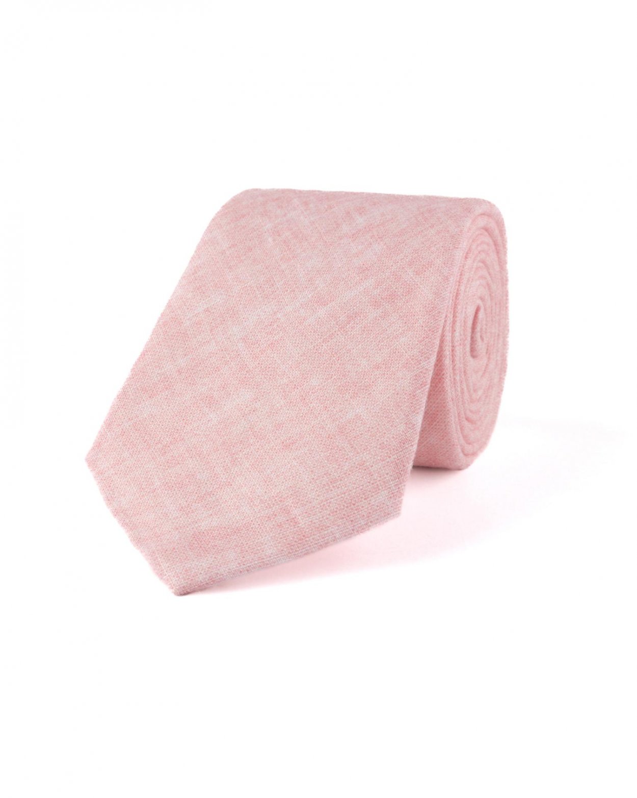 Růžová lněná kravata