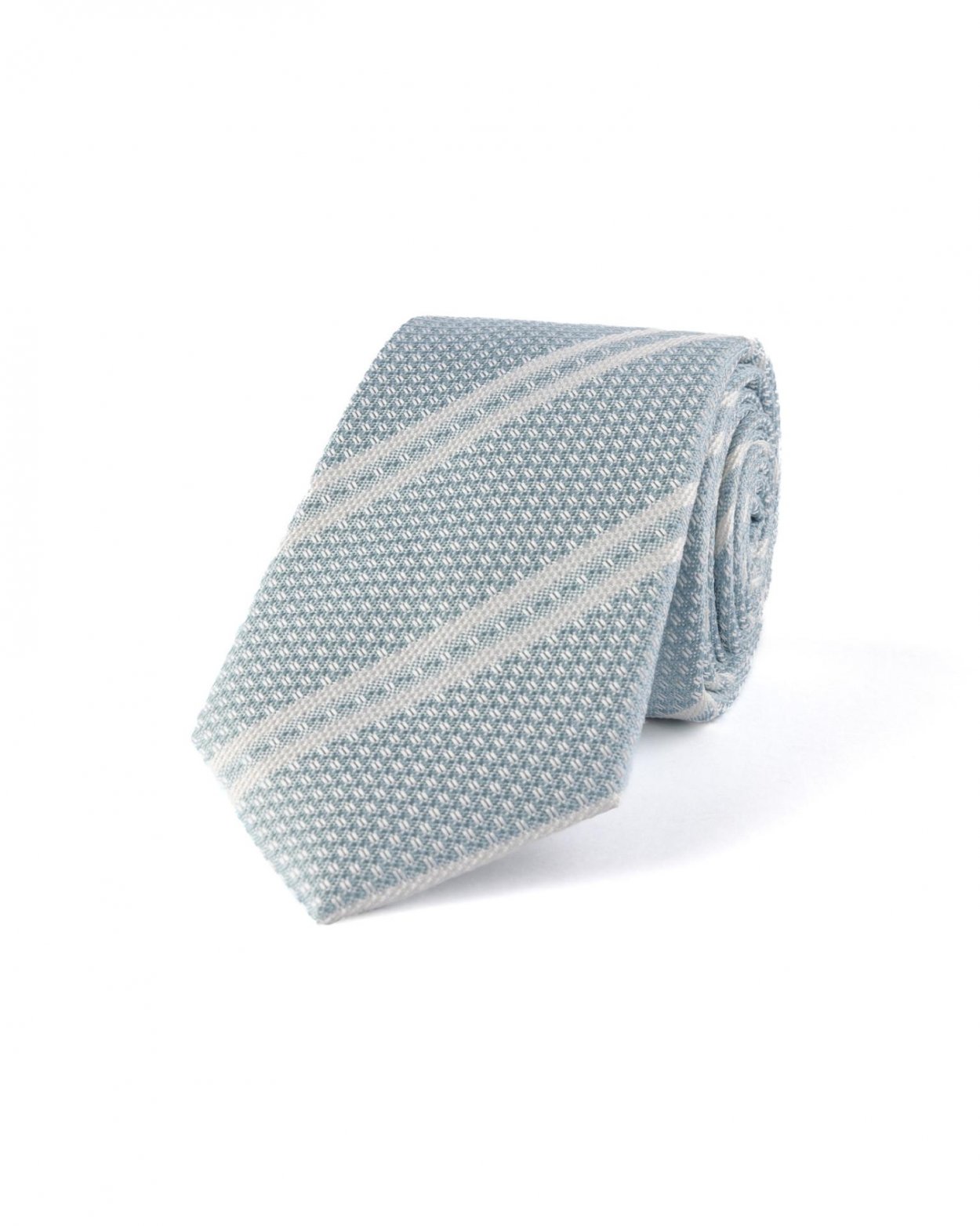 Modrá hedvábná kravata s proužkem