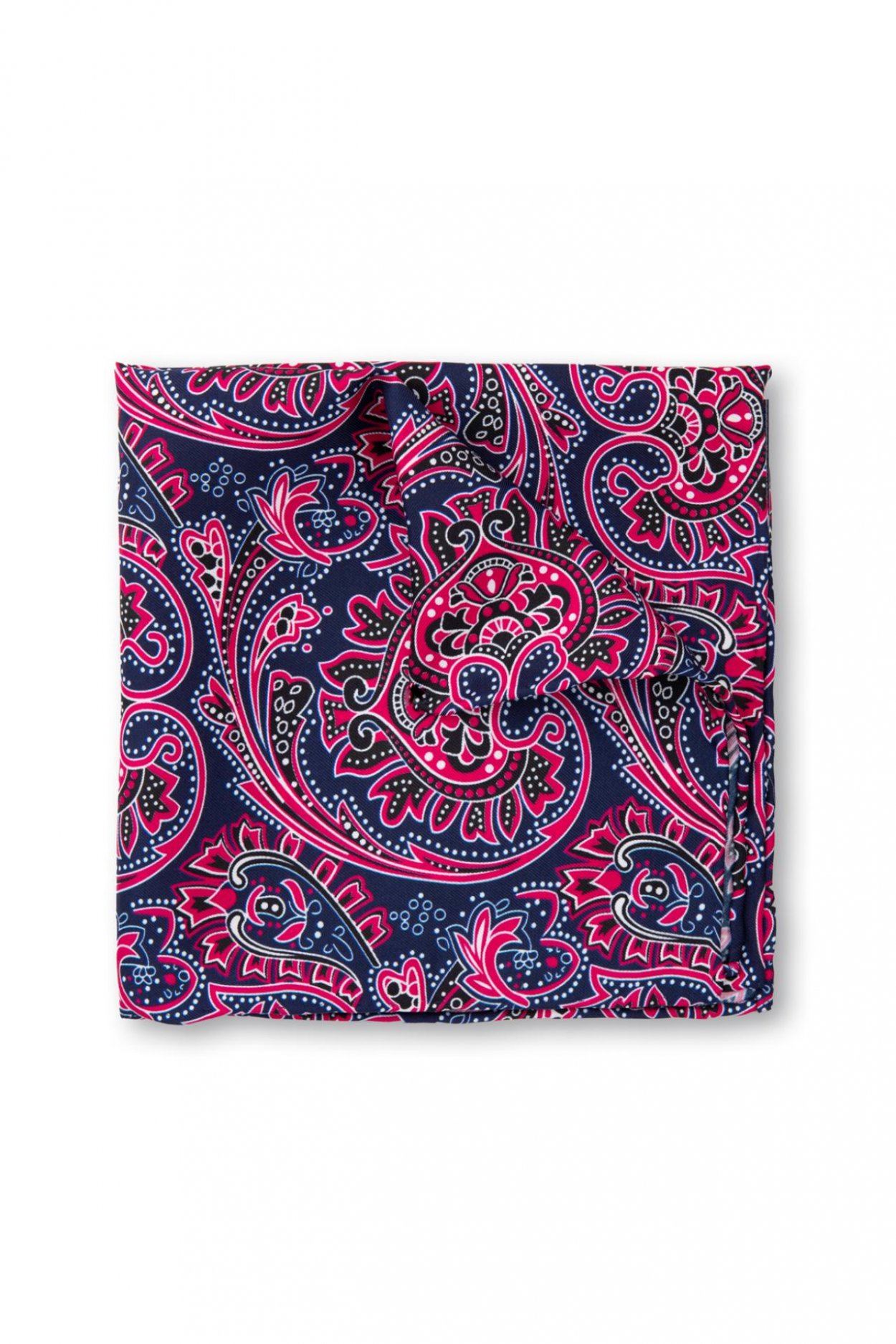 Růžový hedvábný kapesníček se vzorem