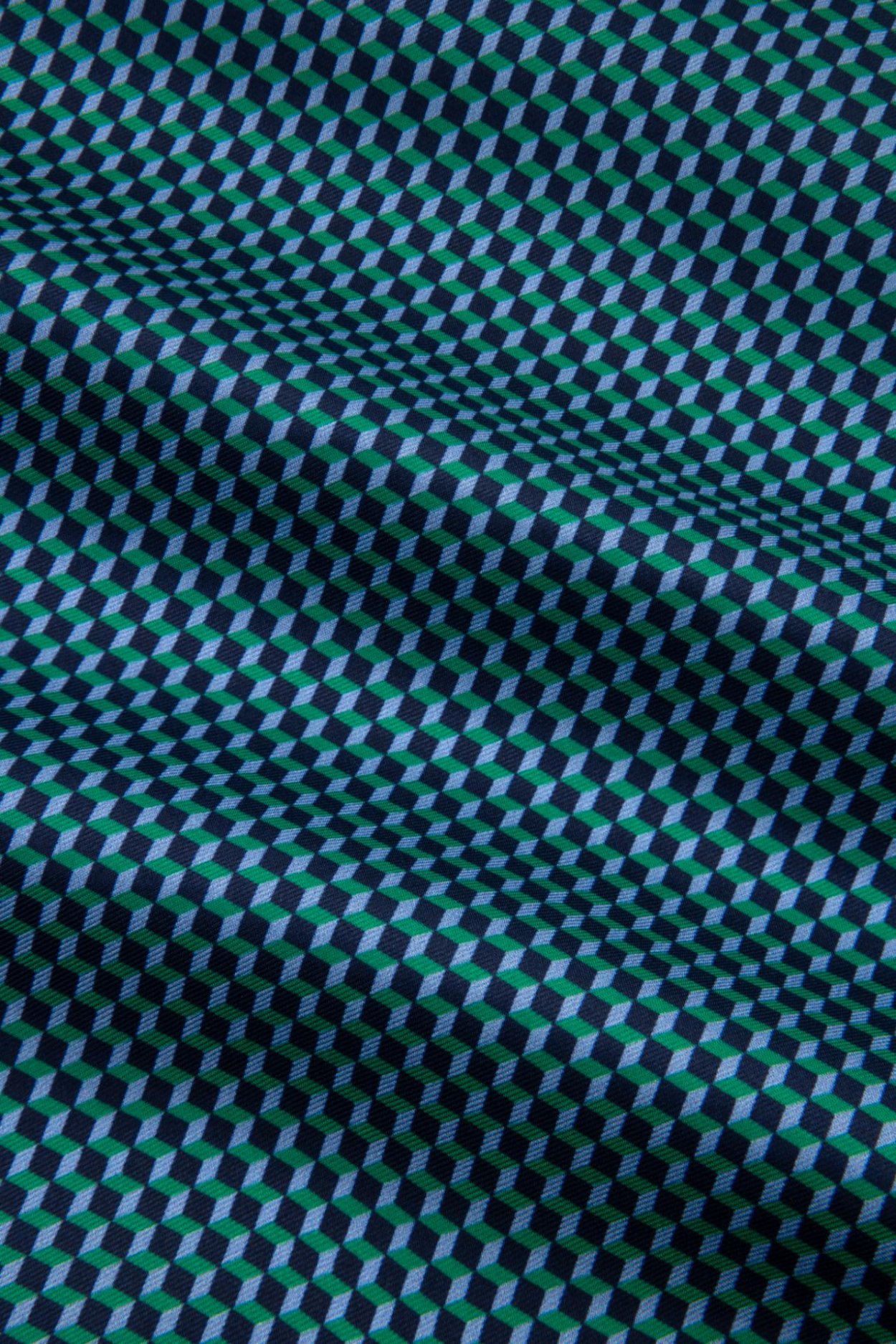 Modrozelený hedvábný kapesníček se vzorem