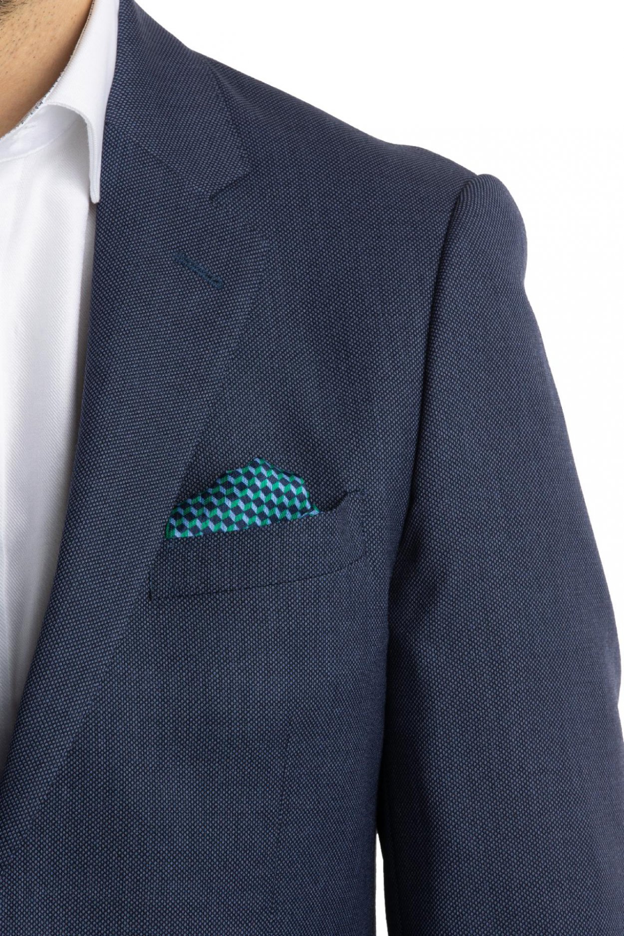 Modrozelený hedvábný kapesníček se vzorem