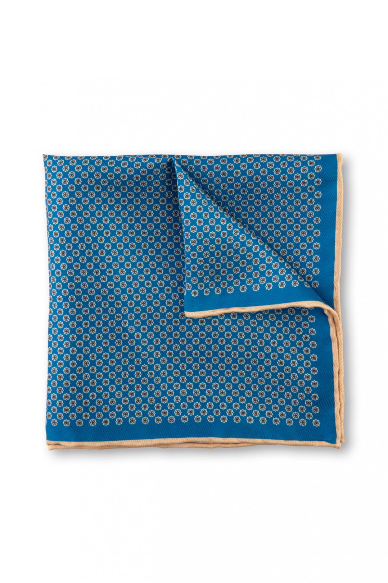 Modrý hedvábný kapesníček se vzorem
