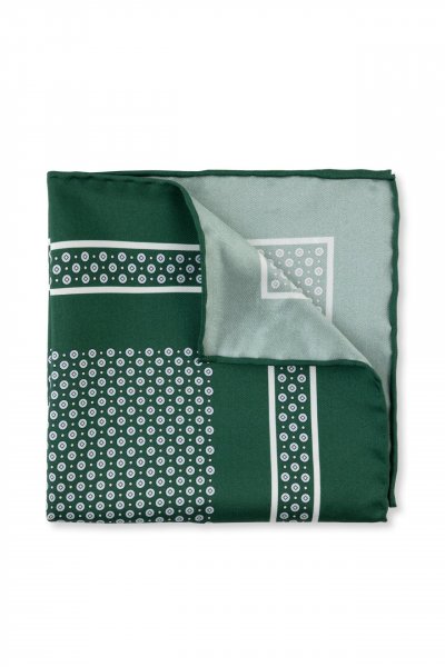Zelený hedvábný kapesníček se vzorem