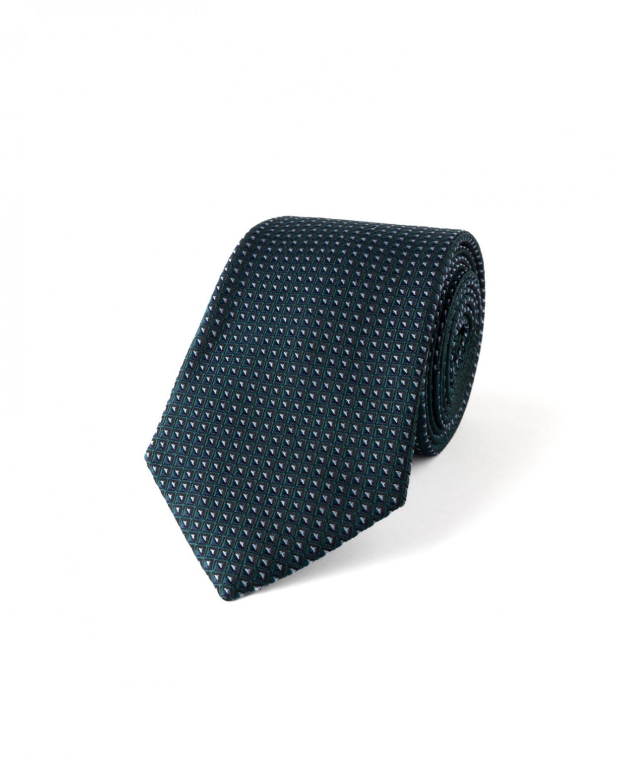 Zelená hedvábná kravata s jemným vzorem