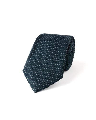 Zelená hedvábná kravata s jemným vzorem