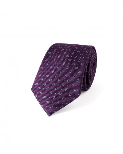 Fialová hedvábná kravata se vzorem