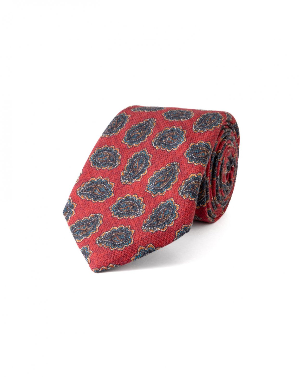 Červená hedvábná kravata se vzorem