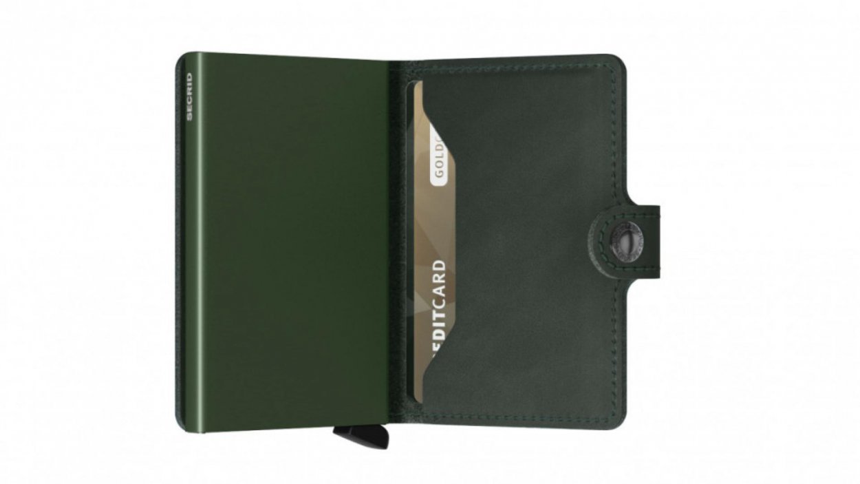 Kožená peněženka Secrid v zelené barvě