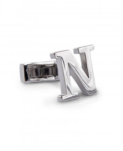 Stříbrné manžetové knoflíčky s iniciály - N