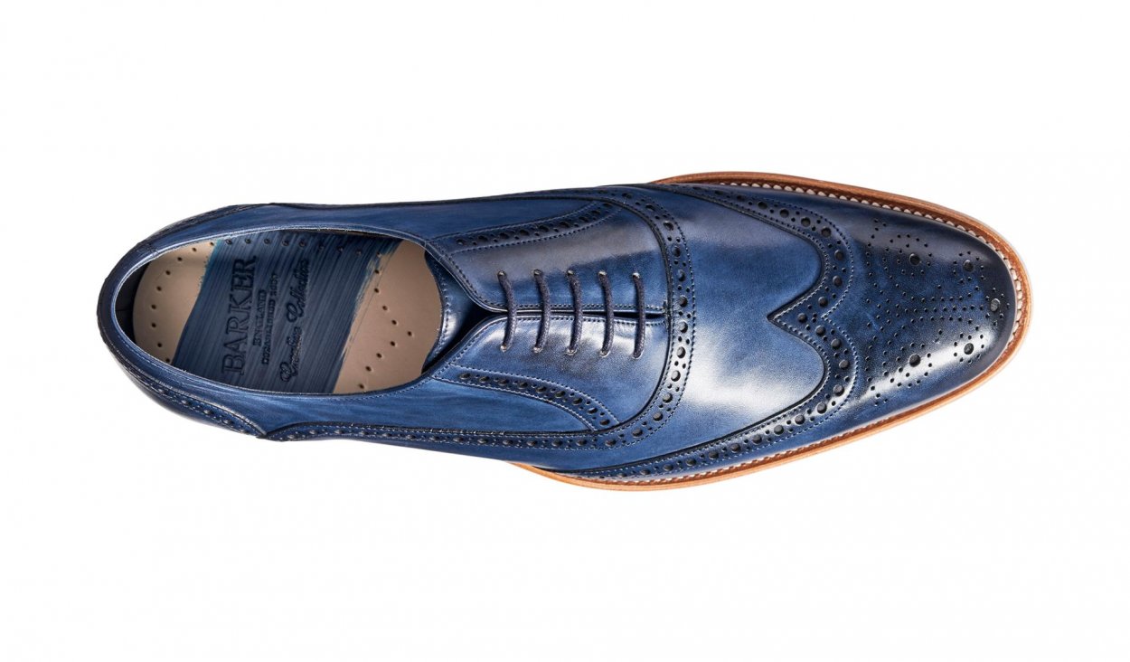 Modré Oxfordky Valiant s brogováním