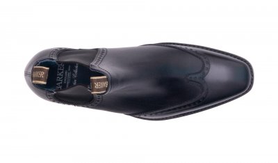 Černé Chelsea boty Moreton s brogováním