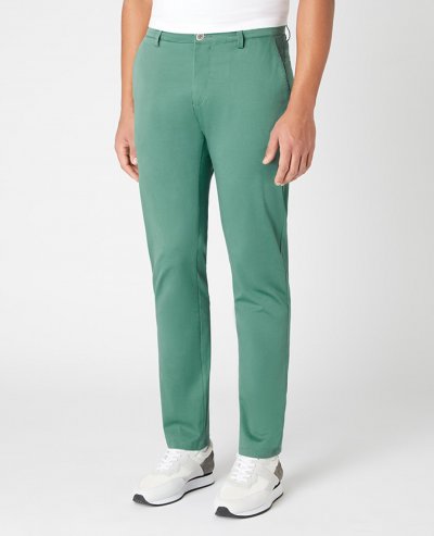 Zelené bavlněné kalhoty Emilio