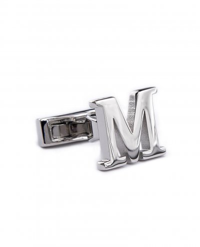 Stříbrné manžetové knoflíčky s iniciály - M