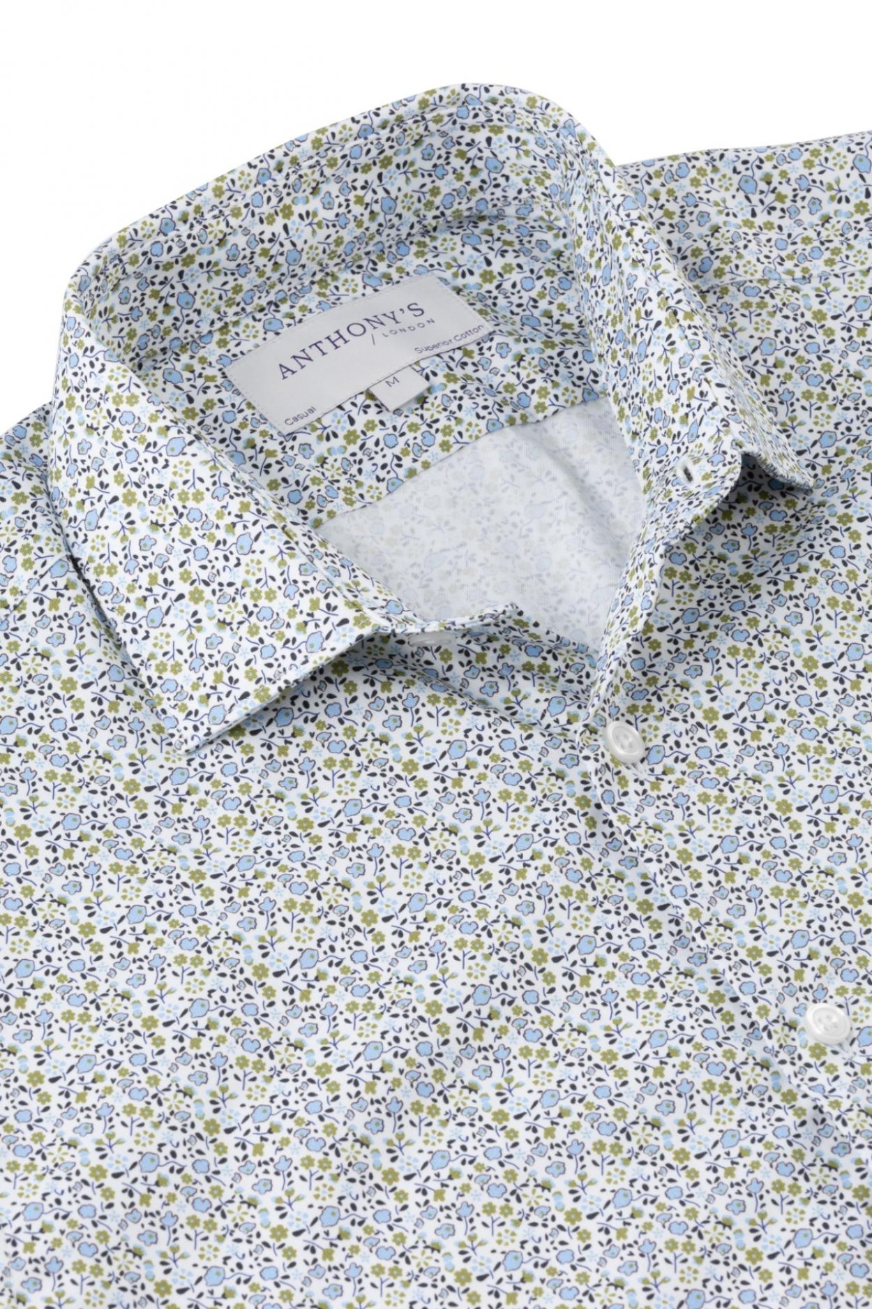 Pánská bíloolivová košile s květinovým vzorem