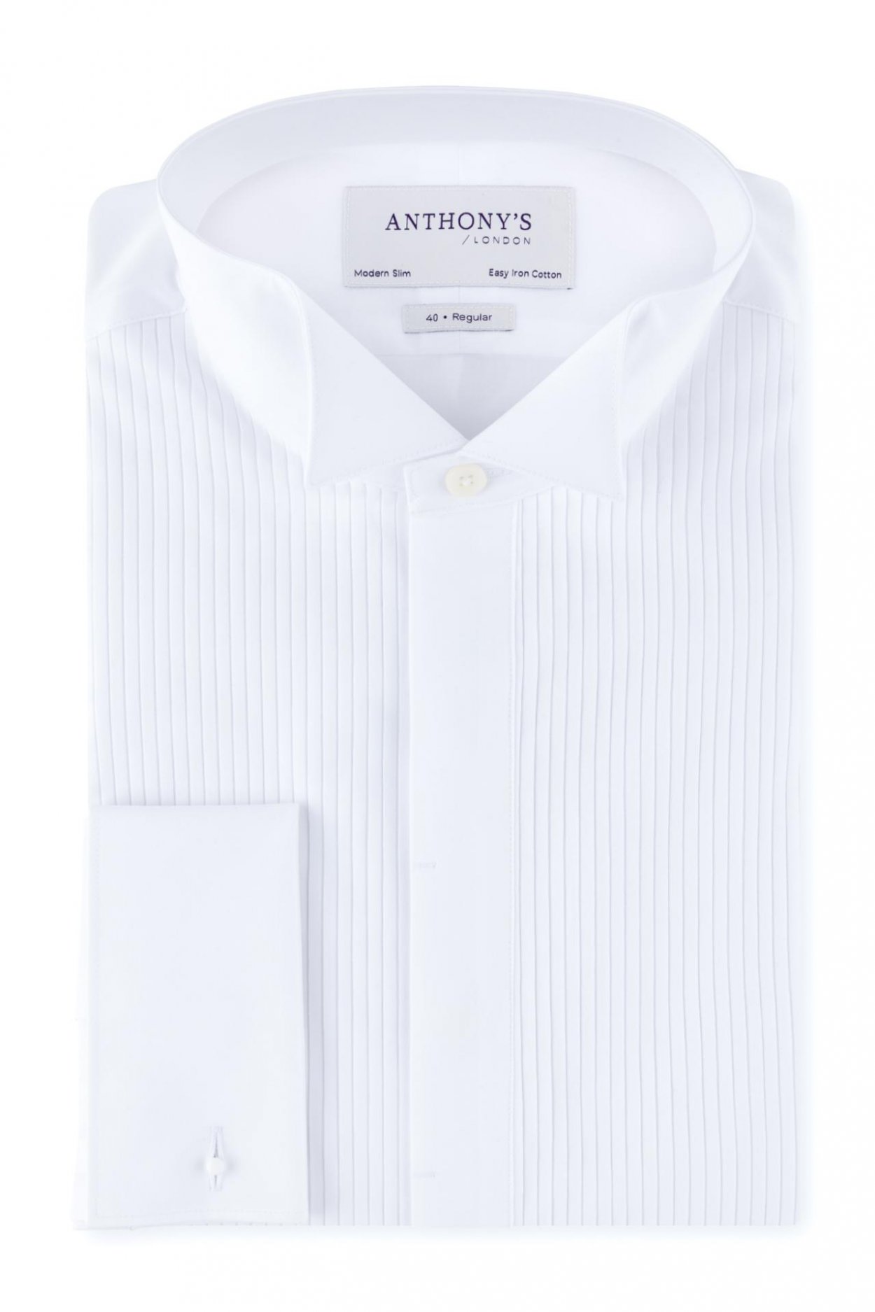 Pánská bílá smokingová košile na manžetové knoflíčky