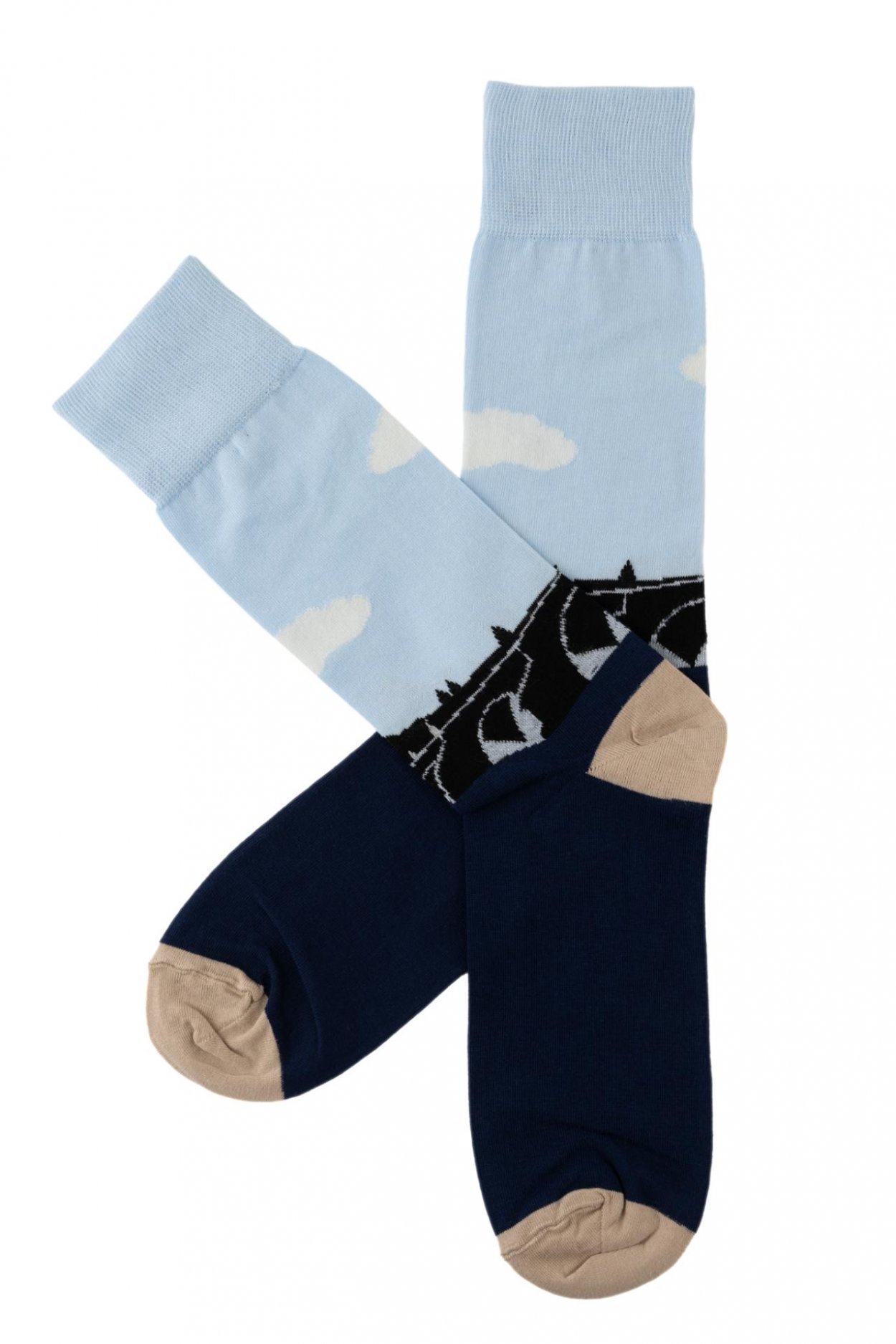 Vzorované prodyšné ponožky s denní Prahou