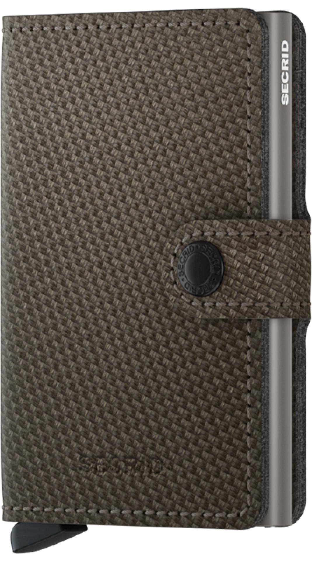Kožená peněženka Secrid v khaki barvě s jemným vzorem