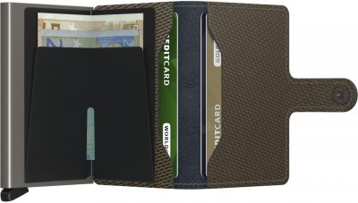 Kožená peněženka Secrid v zelené barvě s jemným vzorem