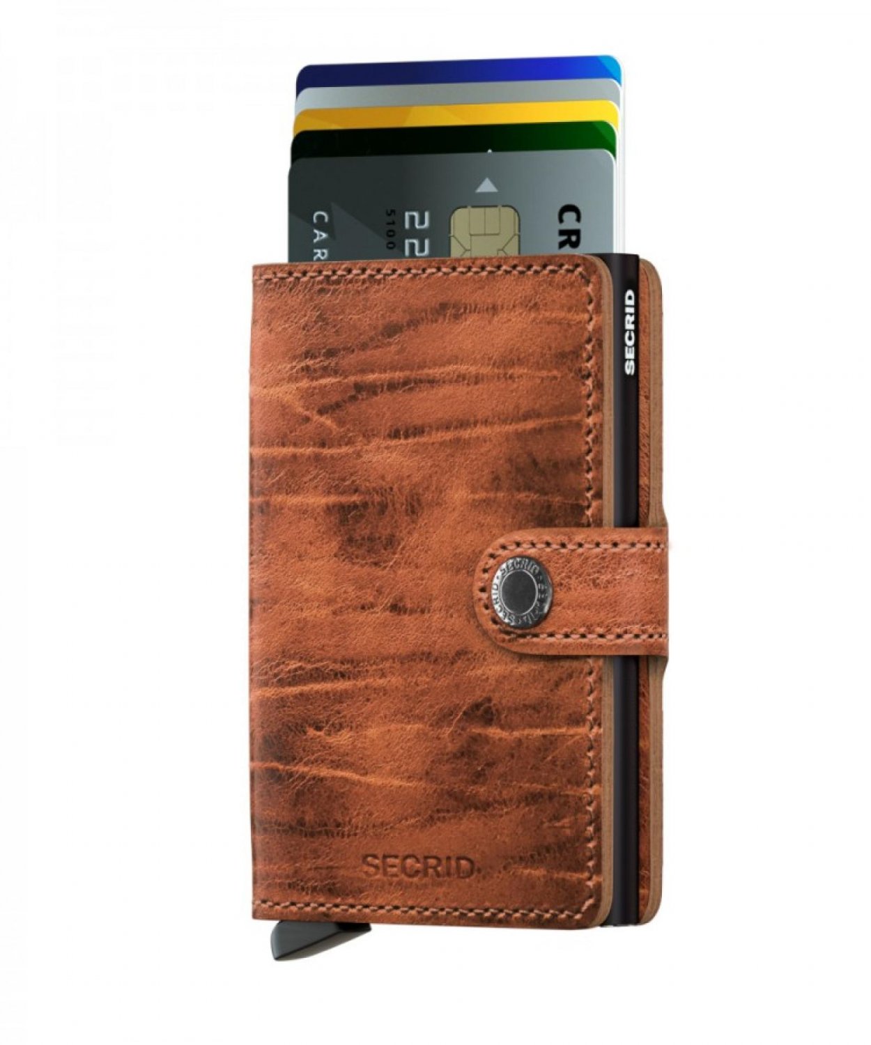 Kožená peněženka Secrid v hnědé barvě s jemným vzorem